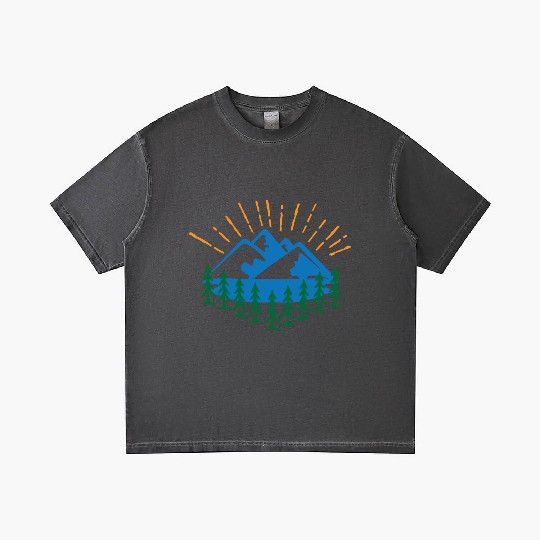 Blue Mountain And Forest Gradient T Shirts