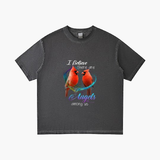 Cardinal Bird I Believe There Are Angels Among Us Gradient T Shirts