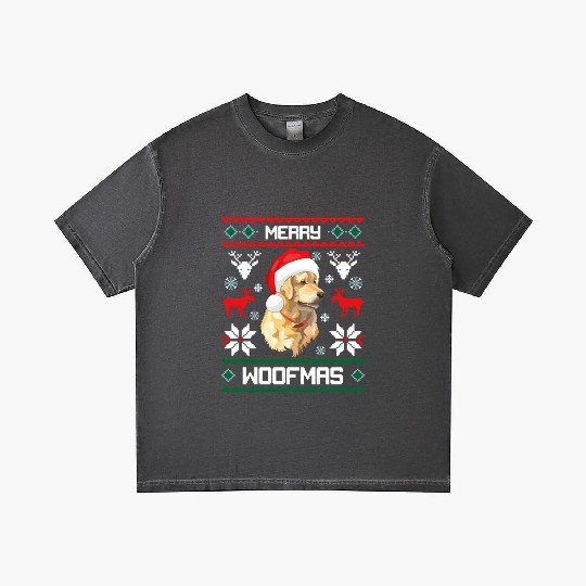 Golden Retriever Merry Woofmas For Gradient T Shirts