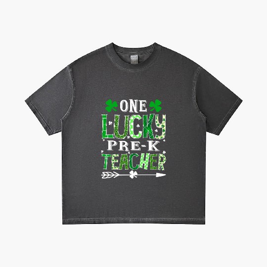 St Patrick'S Day One Lucky Pre-K Teacher Shamrock Gradient T Shirts