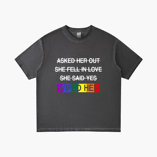 Her Lgbtq Romantic Lesbian Wedding Day Gradient T Shirts