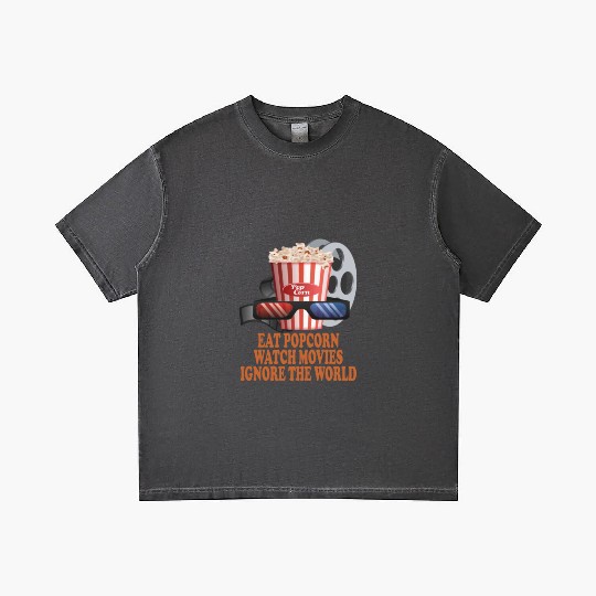 Eat Popcorn Watch Movies Ignore The World Gradient T Shirts