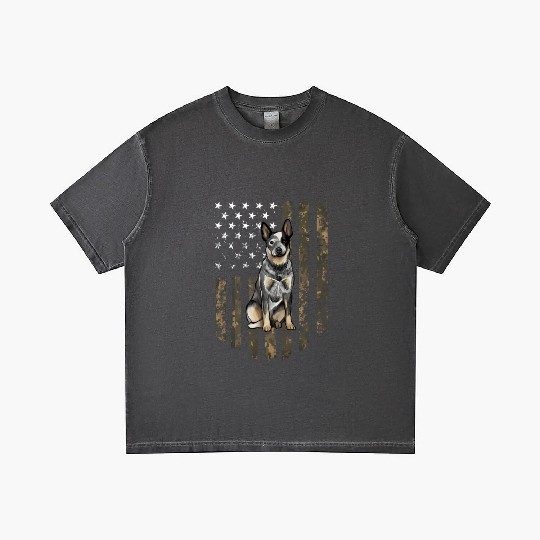 Camo American Flag Australian Cattle Dog 4Th Of Gradient T Shirts