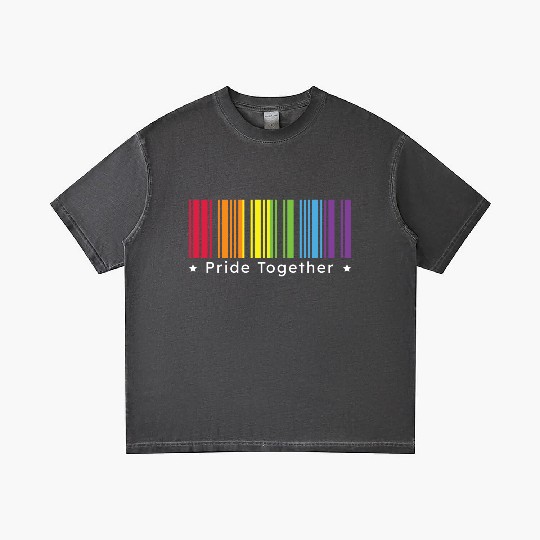 Pride Together, Rainbow Barcode : Pride Month Gift Gradient T Shirts