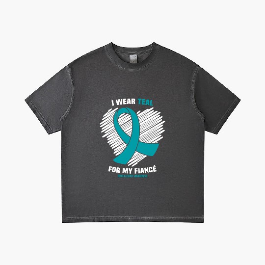 I Wear Teal For My Fiance Food Allergy Awareness Gradient T Shirts