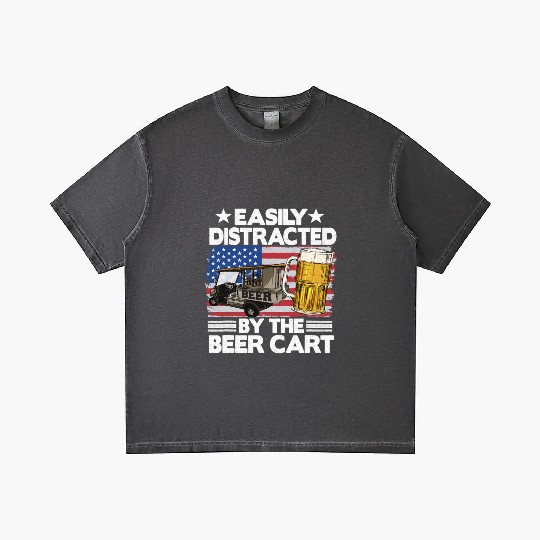 Halloween Easily Distracted By The Beer Cart Golf Gradient T Shirts