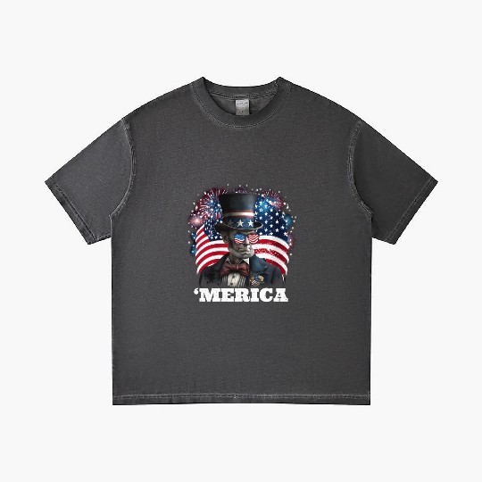 Merica Lincoln Independence Day Party 4th July Gradient T Shirts