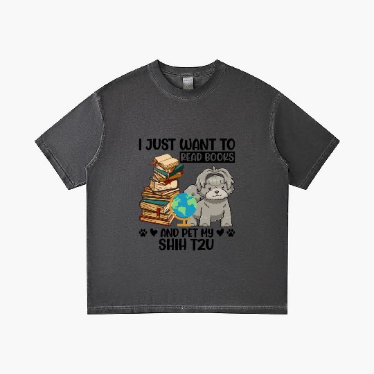 I Just Want to Read Books & Pet My Shih Tzu Gradient T Shirts