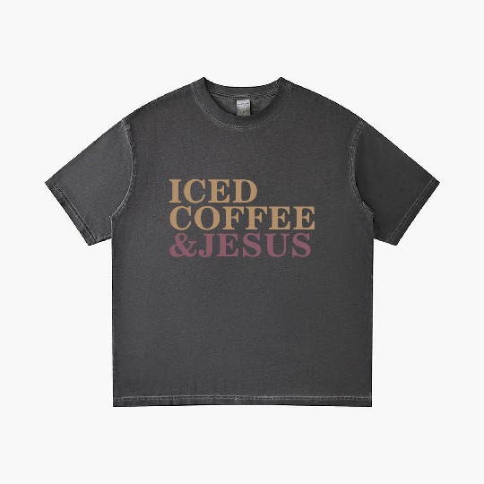 Iced Coffee And Jesus please Gradient T Shirts