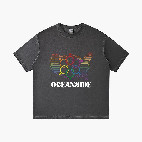 Oceanside Pride Month Pride Flag LGBT Community LG Gradient T Shirts