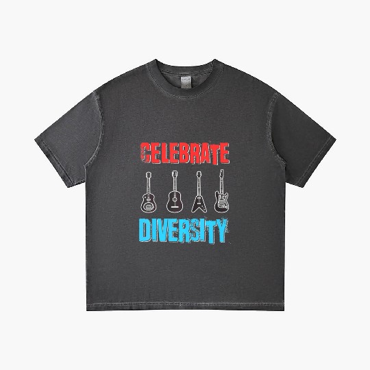 Celebrate Diversity Funny Guitar Player Musician Gradient T Shirts
