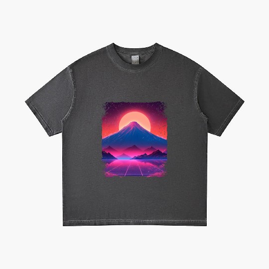 Aesthetic Vaporwave Japan Sight Mount Fuji Volcano Gradient T Shirts