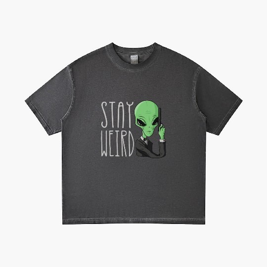 Stay Weird Extraterrerstrial Alien Lover Space UFO Gradient T Shirts