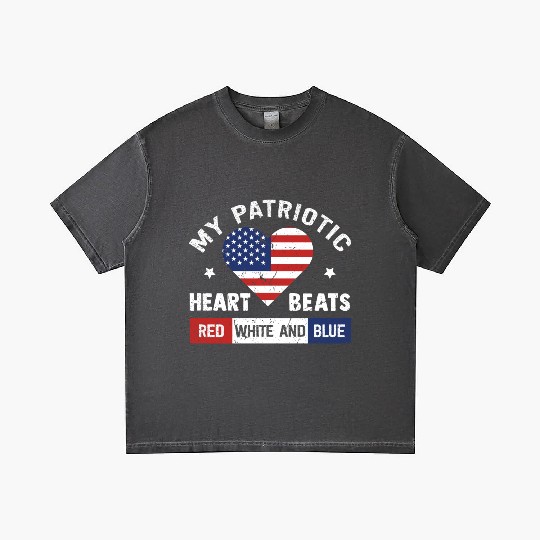 My Patriotic heart red white blue 4th of July Gradient T Shirts