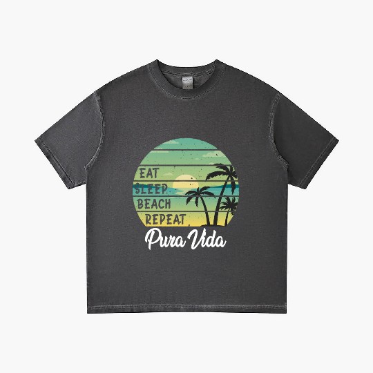 Eat Sleep Beach Repeat Pura Vida Palms Sunset Gradient T Shirts