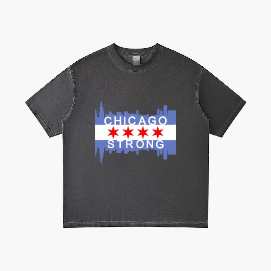 Chicago Strong Chitown City yline Flag Gradient T Shirts