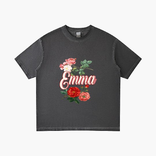 Emma Name With Flowers Gradient T Shirts
