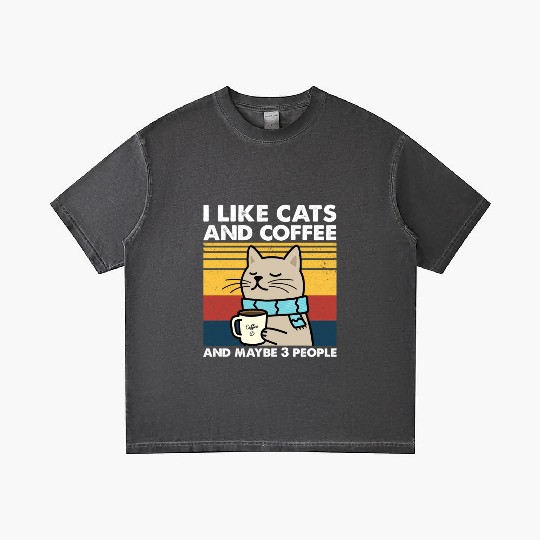 I Like Cats And Coffee And Maybe 3 People Coffee Gradient T Shirts