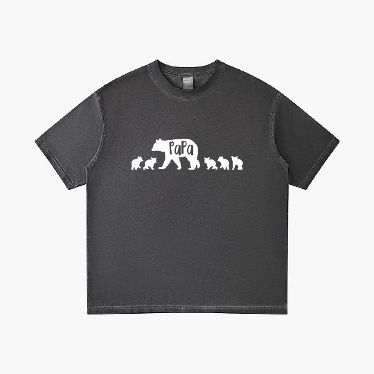 Papa Bear Dad Father With 5 Five Cubs Gradient T Shirts