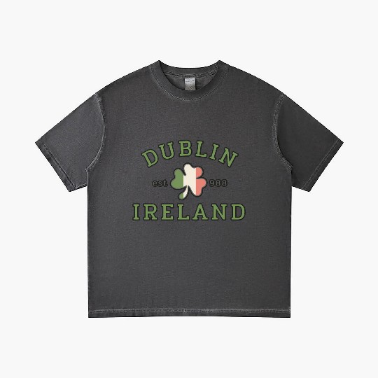 Dublin Ireland Saint Patric Day Green Shamrock Gradient T Shirts