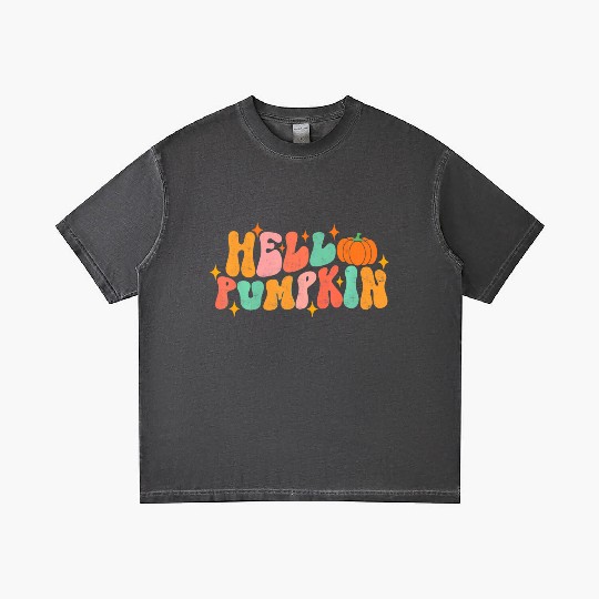 Hello Pumpkin Autumn Leaves Fall Thanksgiving Gradient T Shirts