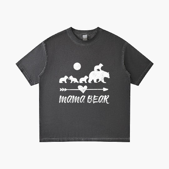Mama Bear Gradient T Shirts With Four Bear Cubs