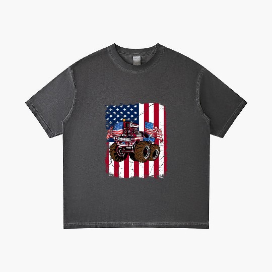 US Patriot American Monster Trucks USA Fan Gradient T Shirts