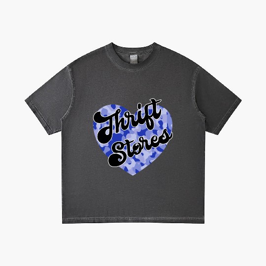 Thrift Stores blue camo heart Gradient T Shirts