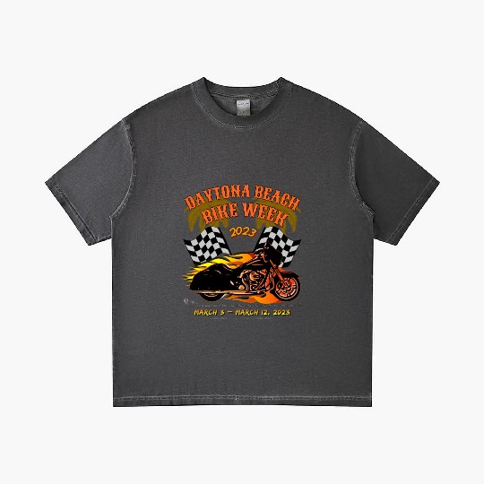 Daytona Beach Bike Week 2023 Checkered Flag Front Gradient T Shirts