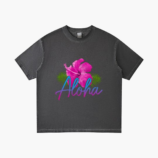 Aloha Hawaiian Islands Hawaii Surf Hibiscus Flower Gradient T Shirts