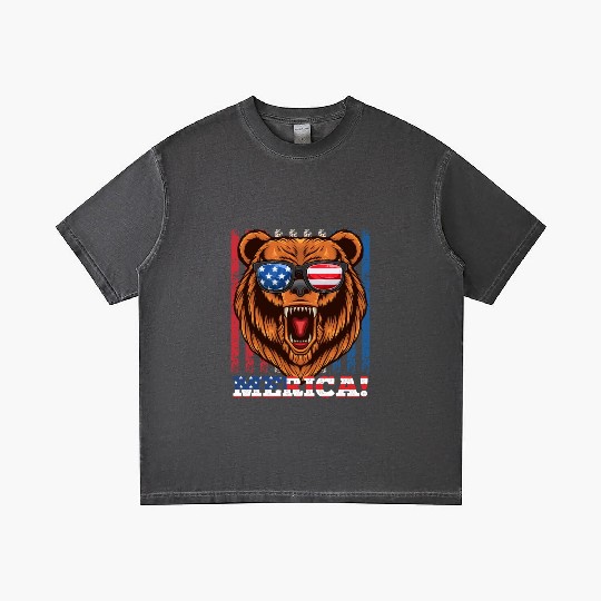 Merica Independence Day American Bear USA Party Gradient T Shirts