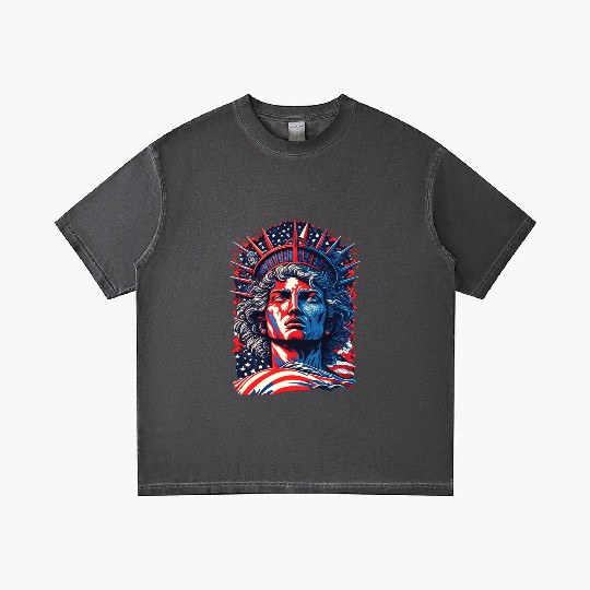 Statue of Liberty Face USA Gradient T Shirts