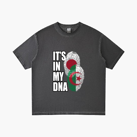 Japanese And Algerian Mix Dna Flag Heritage Gradient T Shirts
