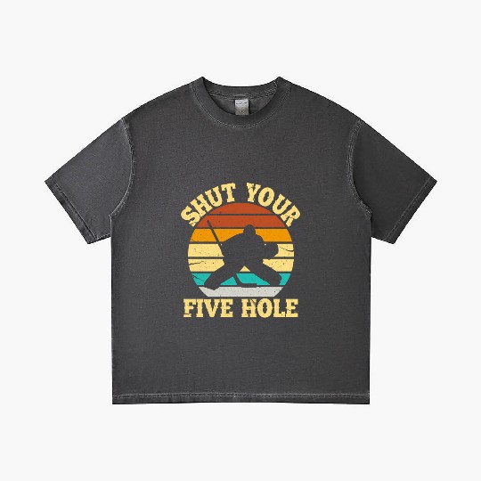 Shut Your Five Hole Ice Hockey Goalie Gradient T Shirts