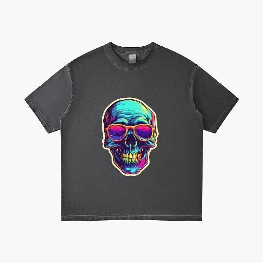 Synthwave Skull Design - Embrace Retro-Futurism Gradient T Shirts