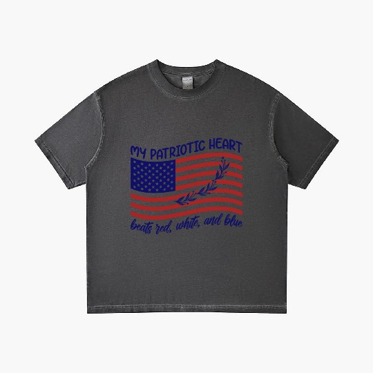 My patriotic heart beats red white and blue Gradient T Shirts