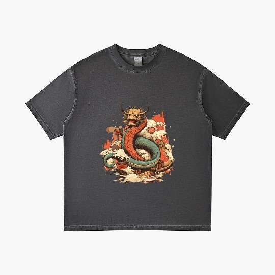 Sushi Dragon Japanesse Kawaii Gradient T Shirts