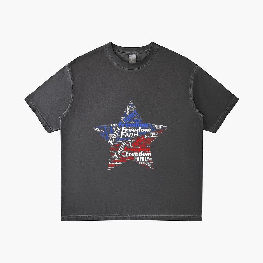 Faith Freedom Family Embrace Patriotic Unity USA Gradient T Shirts