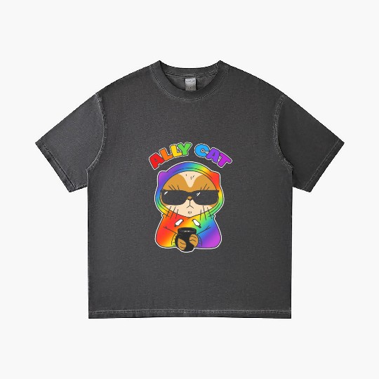 Ally Cat Rainbow LGBT Pride Month Feline Animal Gradient T Shirts