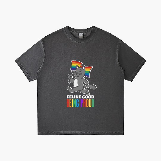 Feline Good Being Proud Rainbow Flag Cat Pride Gradient T Shirts