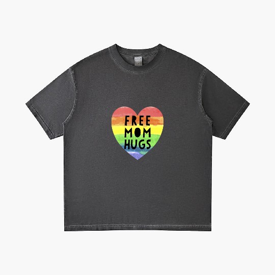 Free Mom Hugs LGBTQ Plus Rainbow Heart Free Hugs Gradient T Shirts