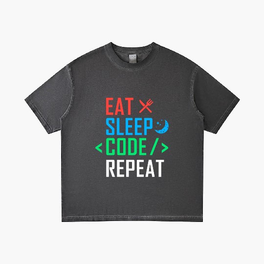 Eat Sleep Code Repeat Funny Programming Computer Gradient T Shirts