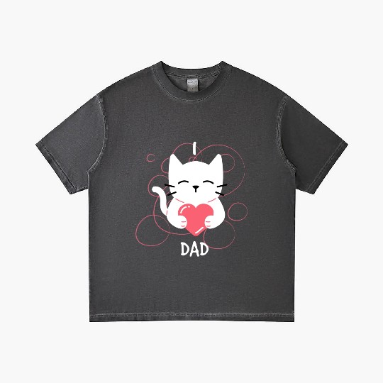 I Love Dad Kitten Gradient T Shirts