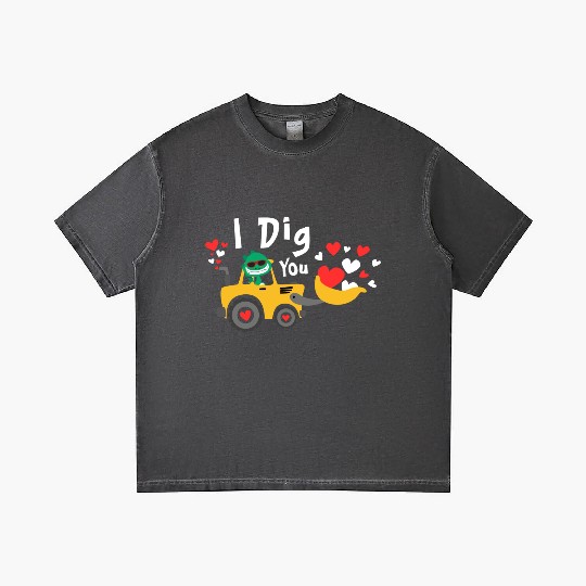 Valentines Day Excavator Dinosaur Dino I Dig You Gradient T Shirts