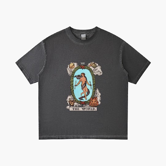 Tarot Card The World Recolorized Tarot Gradient T Shirts