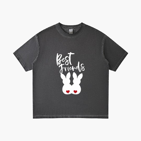 Best Friends BFF Easter Bunnies Love Couple Gradient T Shirts