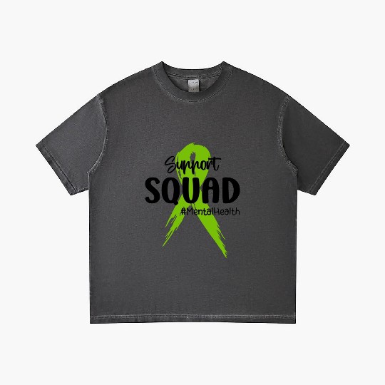 Support Squad Mental Health Awareness Lime Green Gradient T Shirts