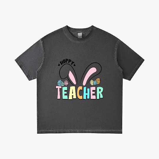 Cute Easter Hoppy Teacher Bunny Ears Gradient T Shirts