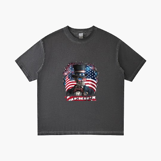 Merica Lincoln Independence Day Party 4th July Gradient T Shirts