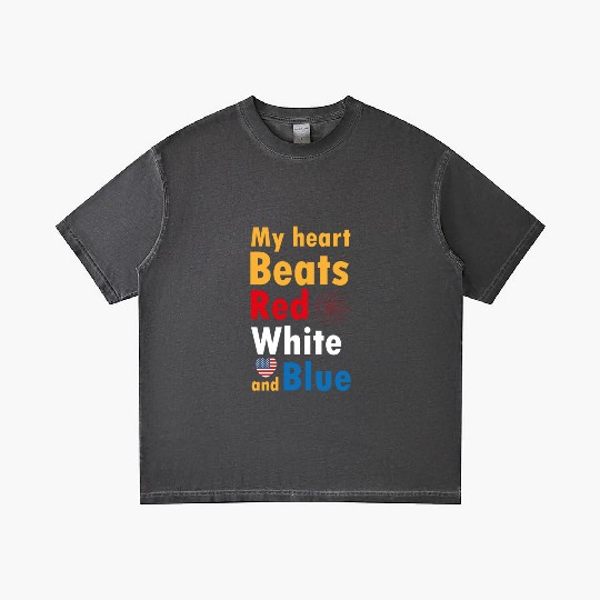 my heart beats red white and blue Gradient T Shirts